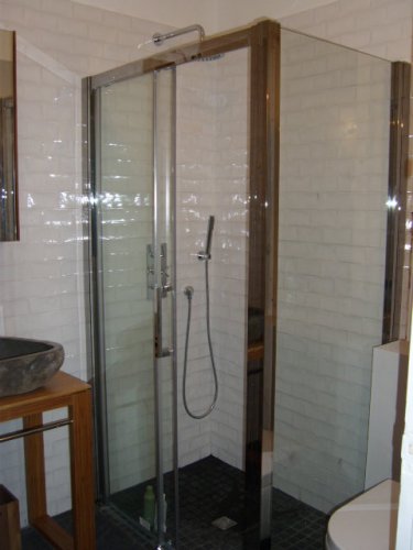 paroi douche accès angle